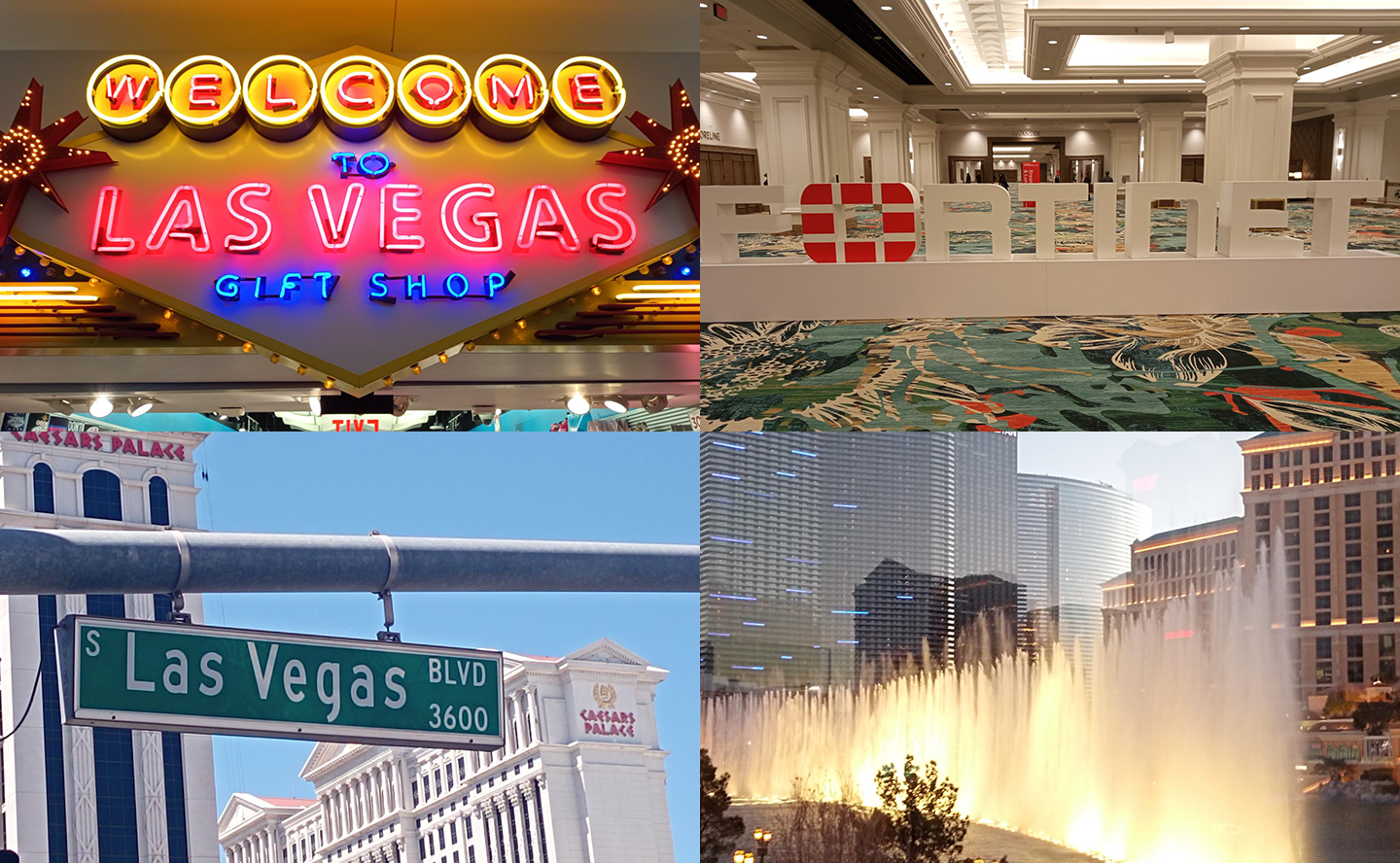 Collage de Imagenes de las Vegas y del Fortinet Accelerate 2024